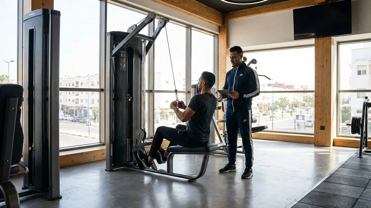 Salle de fitness à Agadir avec coach et matériel moderne pour progresser plus vite