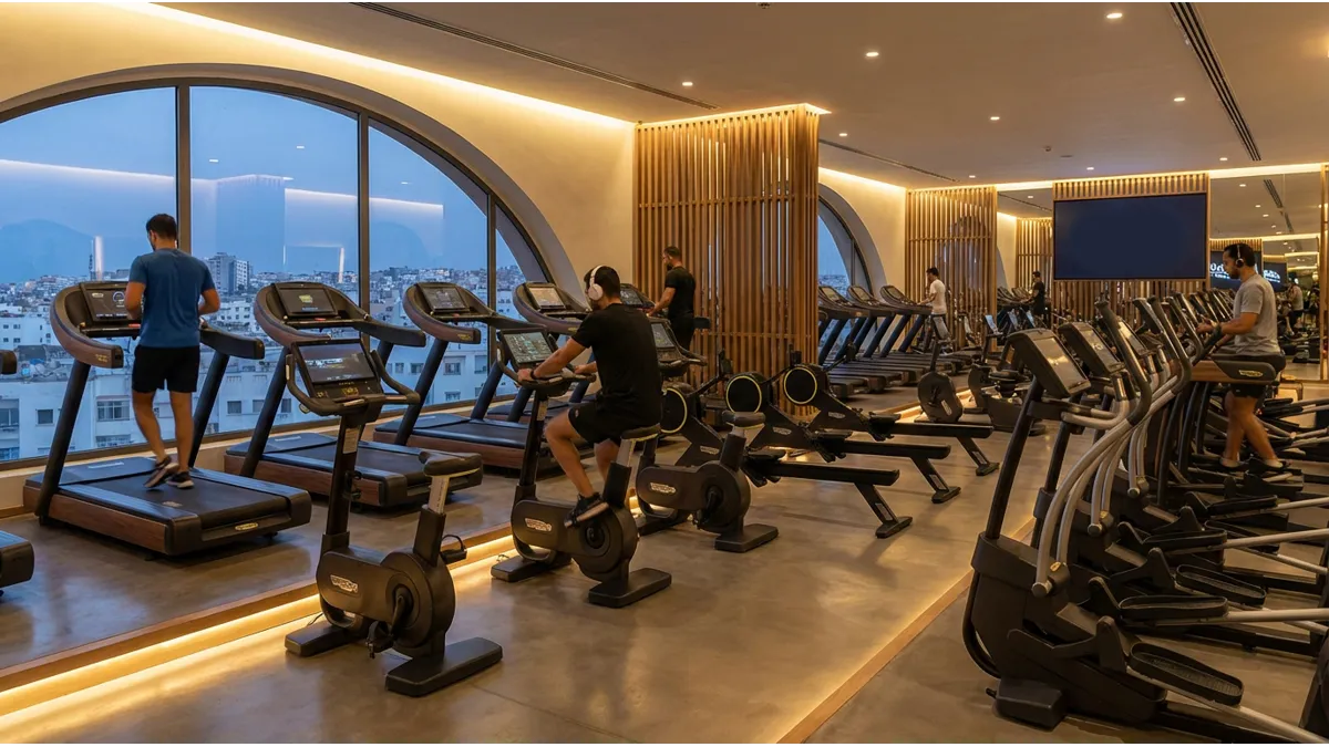 cardio training à Agadir dans une salle de sport premium avec tapis de course et vélos