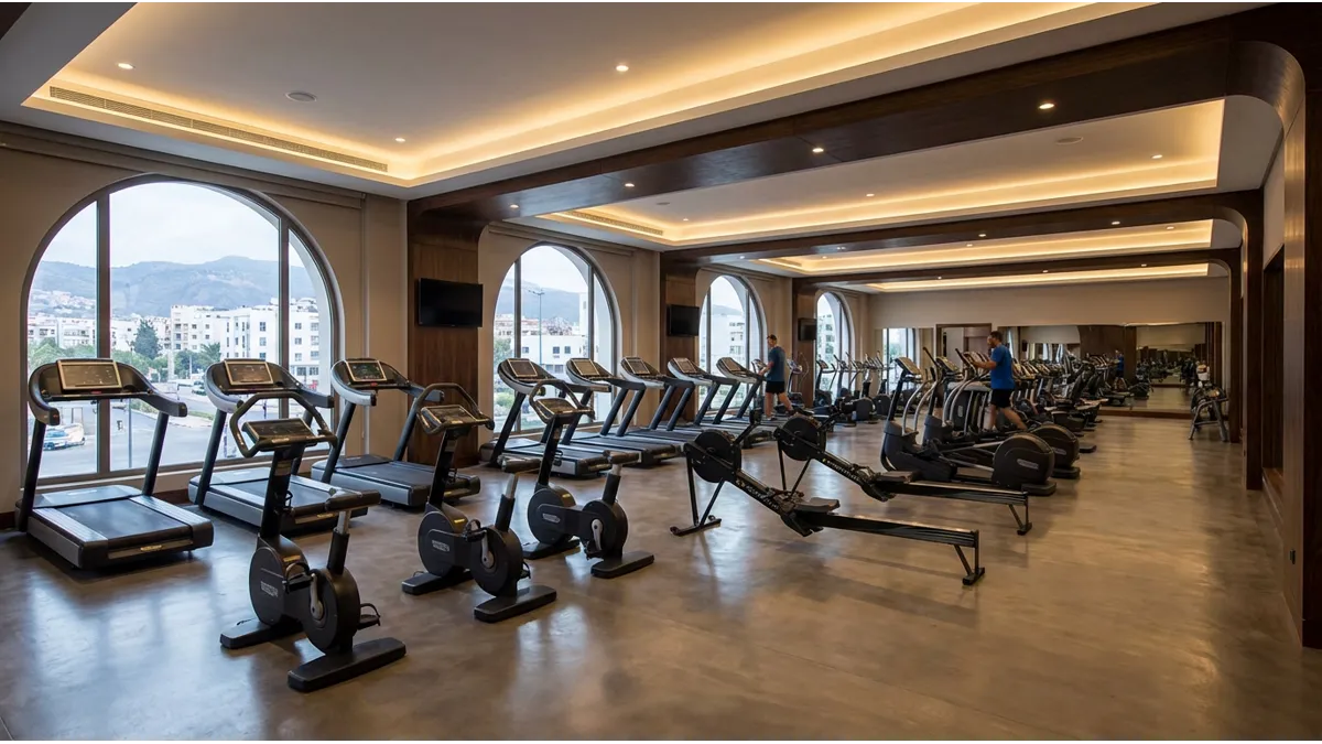 cardio training à Agadir dans une salle de sport avec machines cardio variées