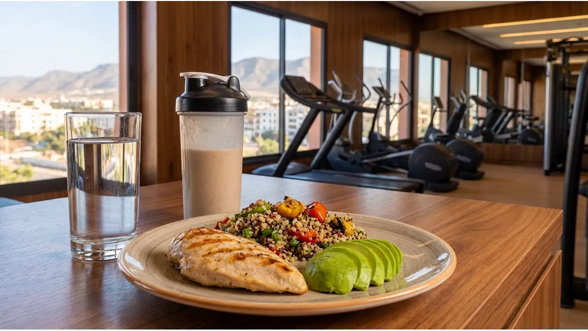Récupération musculaire à Agadir avec un repas post-entraînement adapté à la musculation