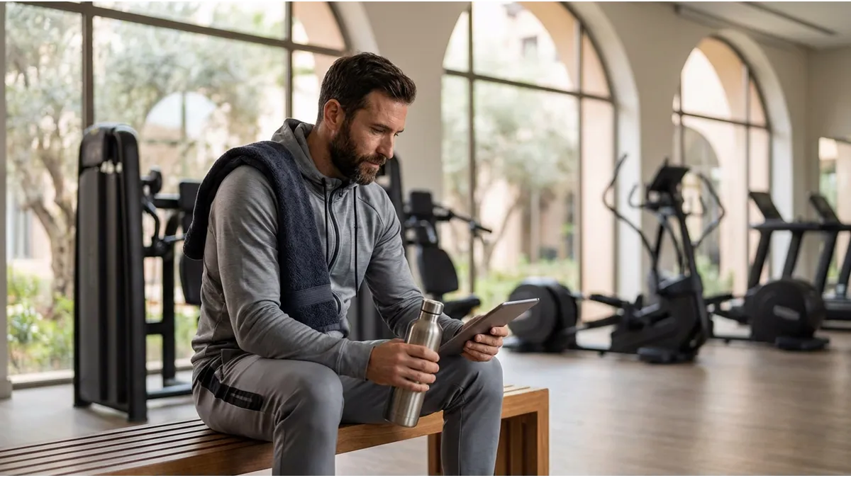 Récupération musculaire à Agadir pendant un jour de repos dans une salle premium