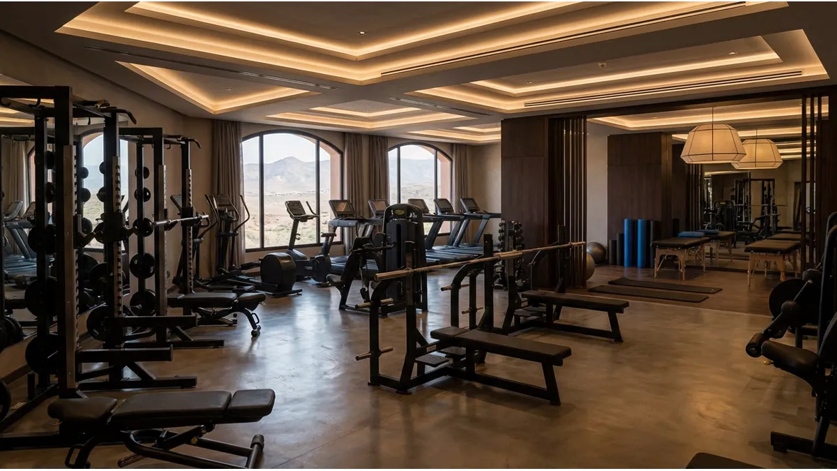 Récupération musculaire à Agadir dans une salle de sport premium bien équipée
