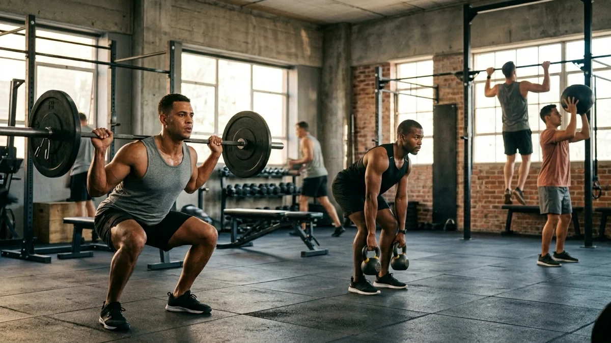 Exemples d'exercices avec tempo ajusté dans une salle de musculation. — tempo d’exécution en musculation
