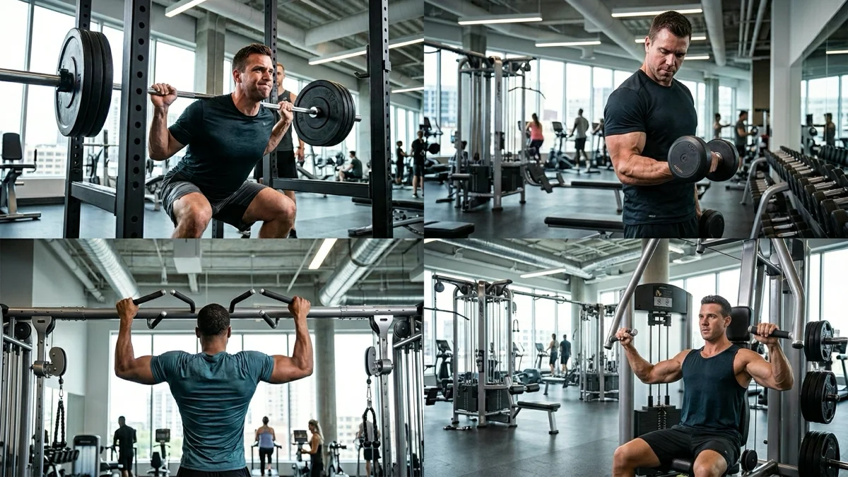 Fréquence d’entraînement en musculation illustrant le travail par groupe musculaire.